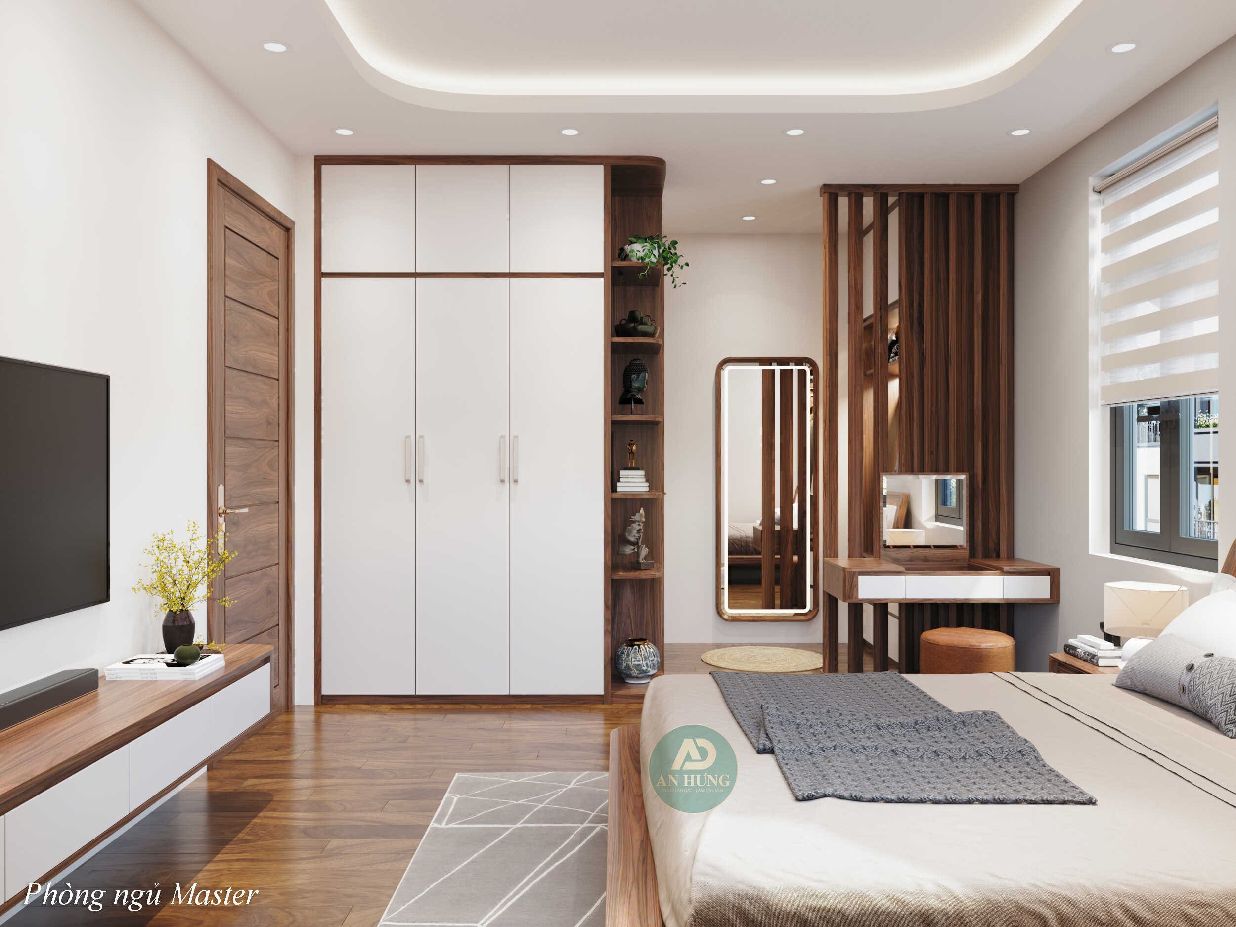 Mẫu 6: Thiết kế tủ gỗ tự nhi&ecirc;n kết hợp c&ugrave;ng gỗ c&ocirc;ng nghiệp mang tới kh&ocirc;ng gian tươi s&aacute;ng v&agrave; năng động