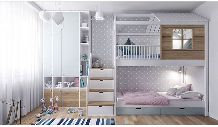 Giường tầng h&igrave;nh ng&ocirc;i nh&agrave; xinh xắn