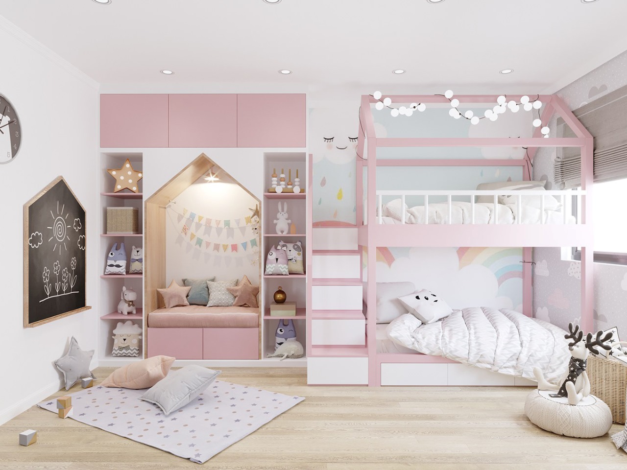 Giường tầng h&igrave;nh ng&ocirc;i nh&agrave; đ&aacute;ng y&ecirc;u