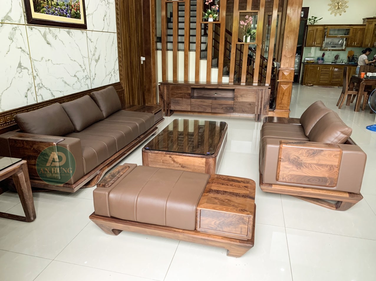 B&agrave;n ghế gỗ &oacute;c ch&oacute; ph&ograve;ng kh&aacute;ch đẹp