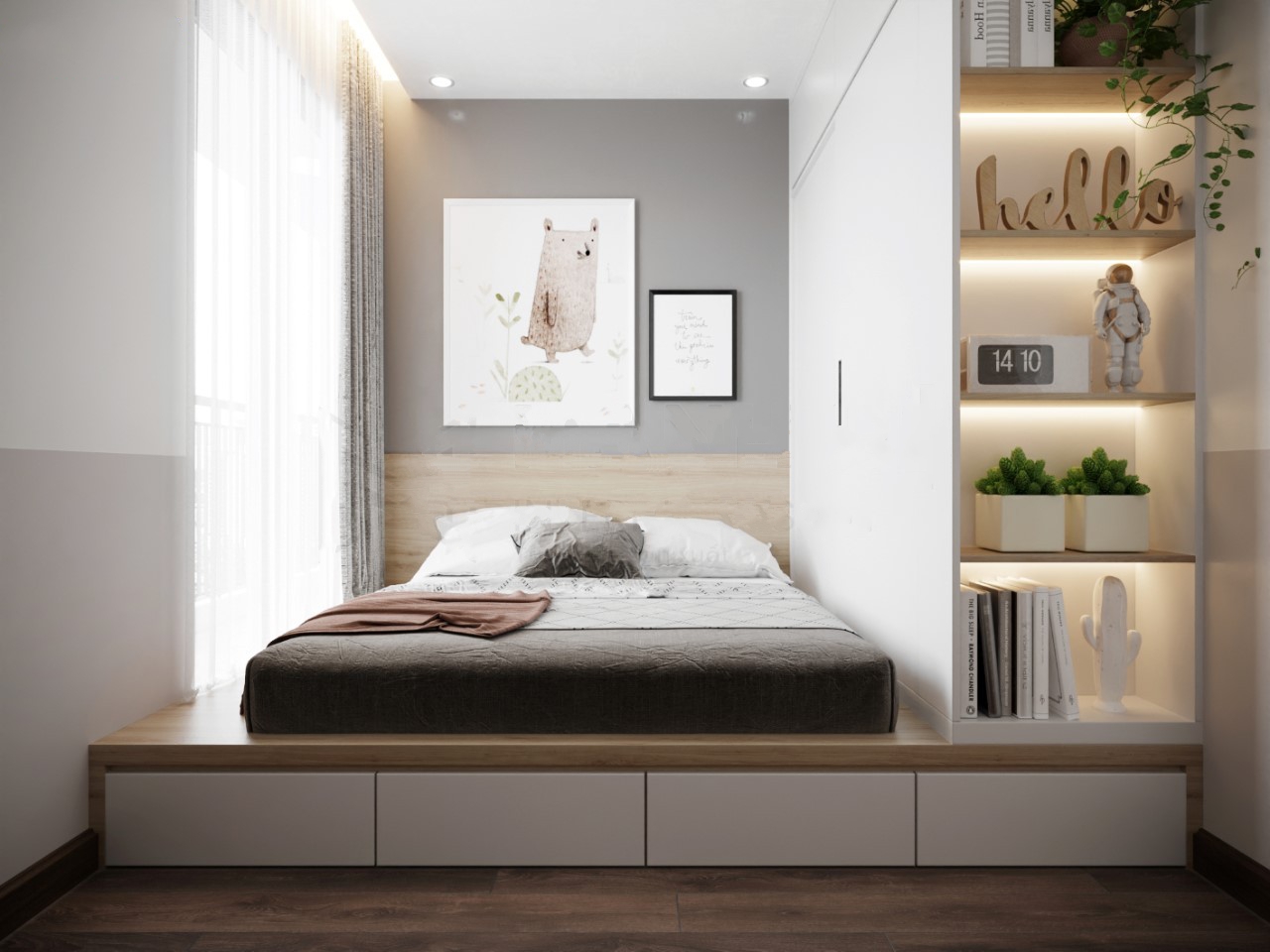 Giường ngủ th&ocirc;ng minh c&oacute; ngăn k&eacute;o 08