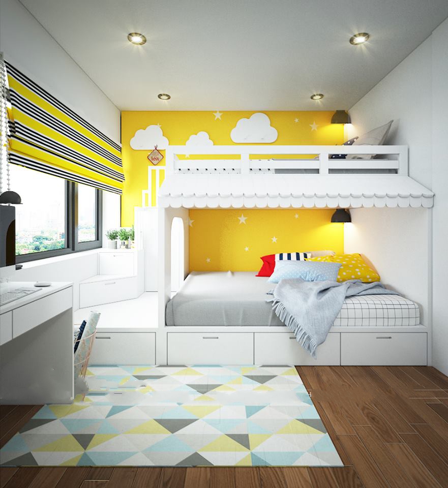Giường hộp 2 tầng c&oacute; ngăn k&eacute;o 02