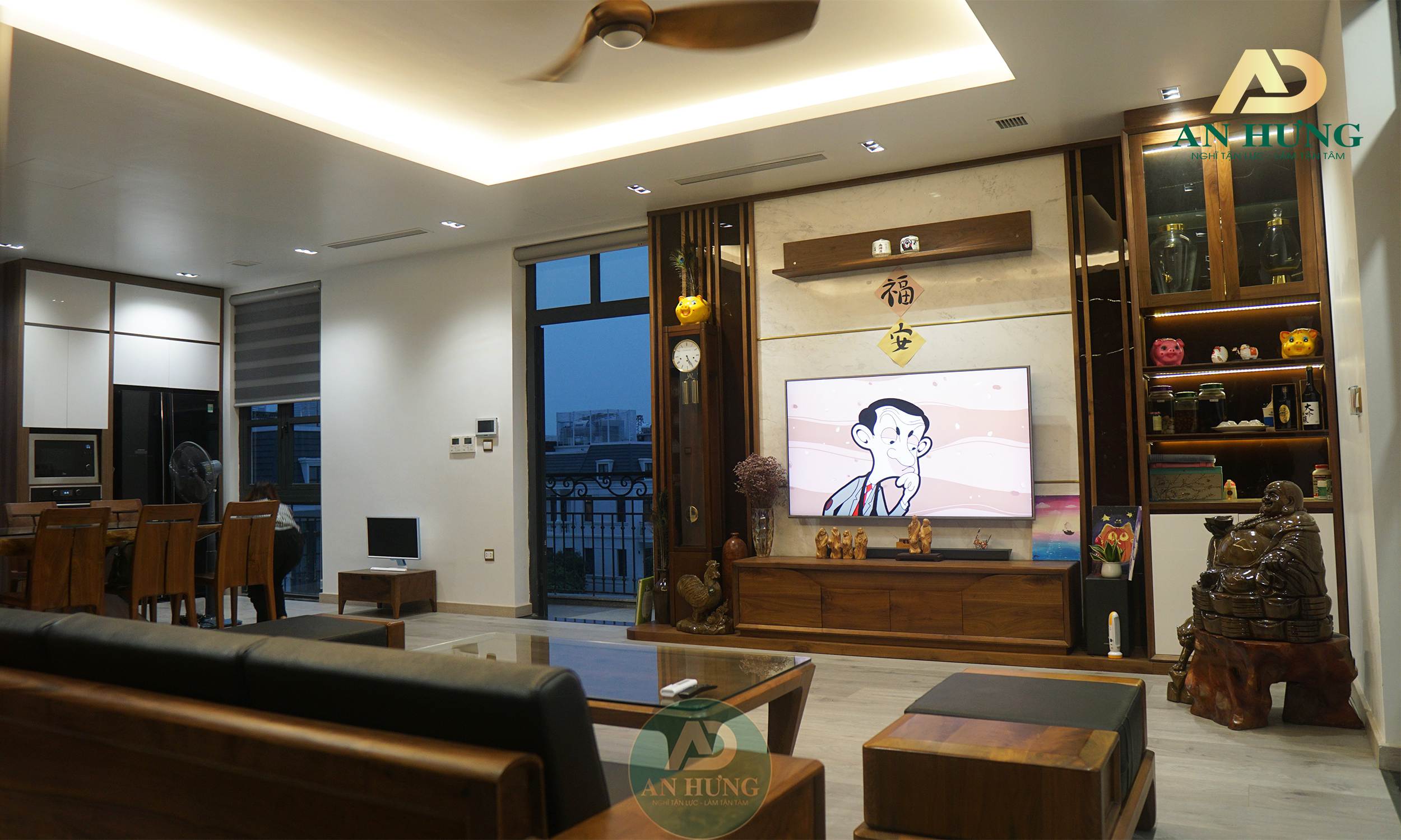 Kệ tivi gỗ óc chó mang đến nhiều tài lộc, may mắn