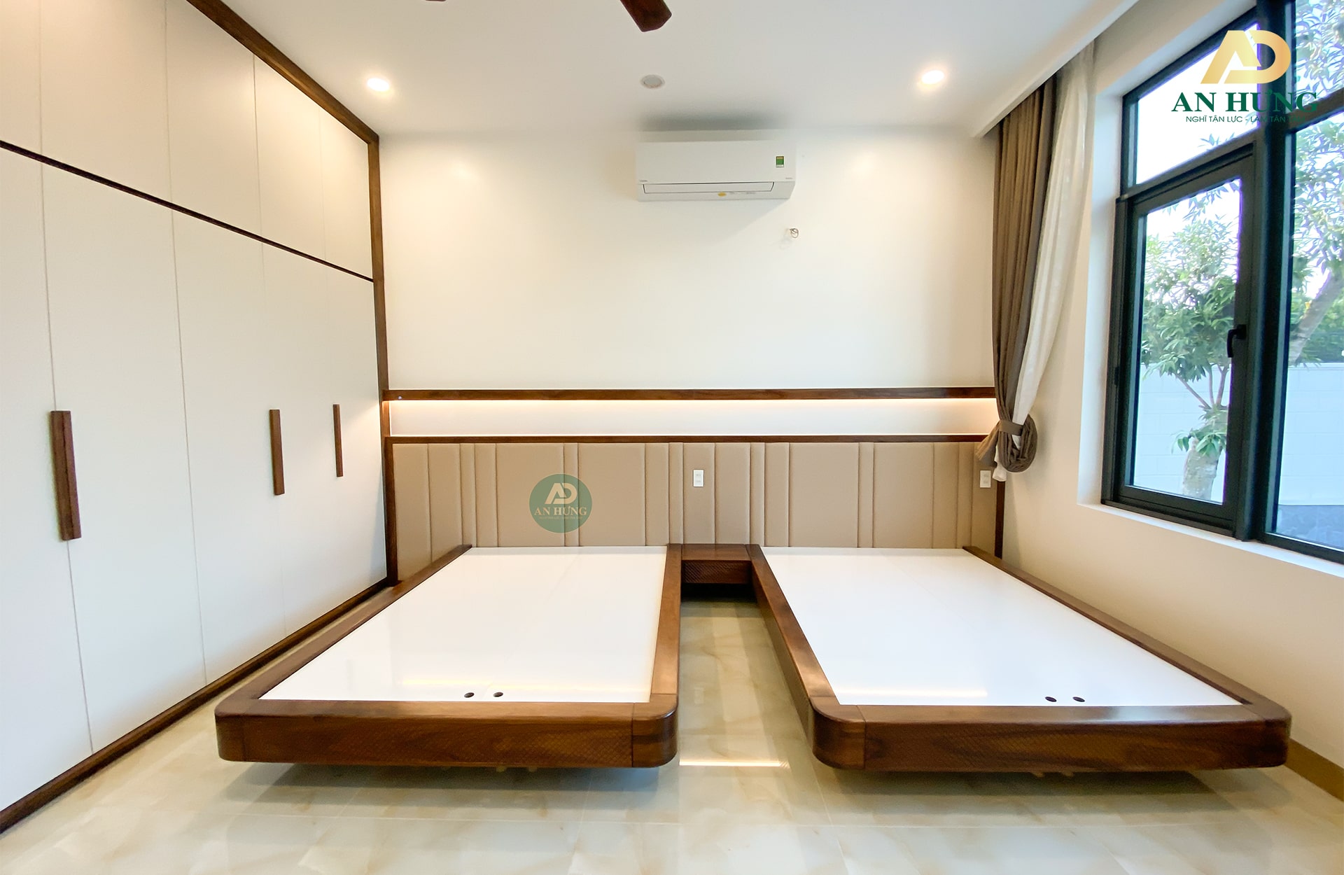Nội thất gỗ &oacute;c ch&oacute; ph&ograve;ng ngủ nhỏ trẻ trung