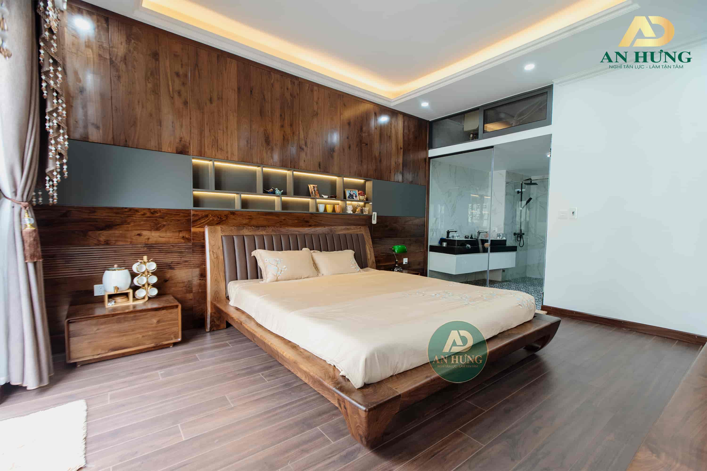 Nội thất ph&ograve;ng ngủ gỗ &oacute;c ch&oacute; sang trọng, đẳng cấp