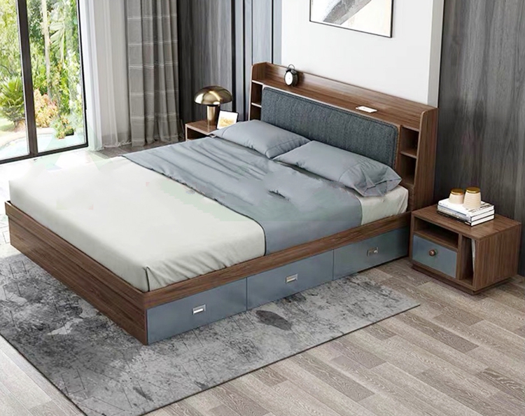 Giường ngăn kéo gỗ công nghiệp cánh melamine