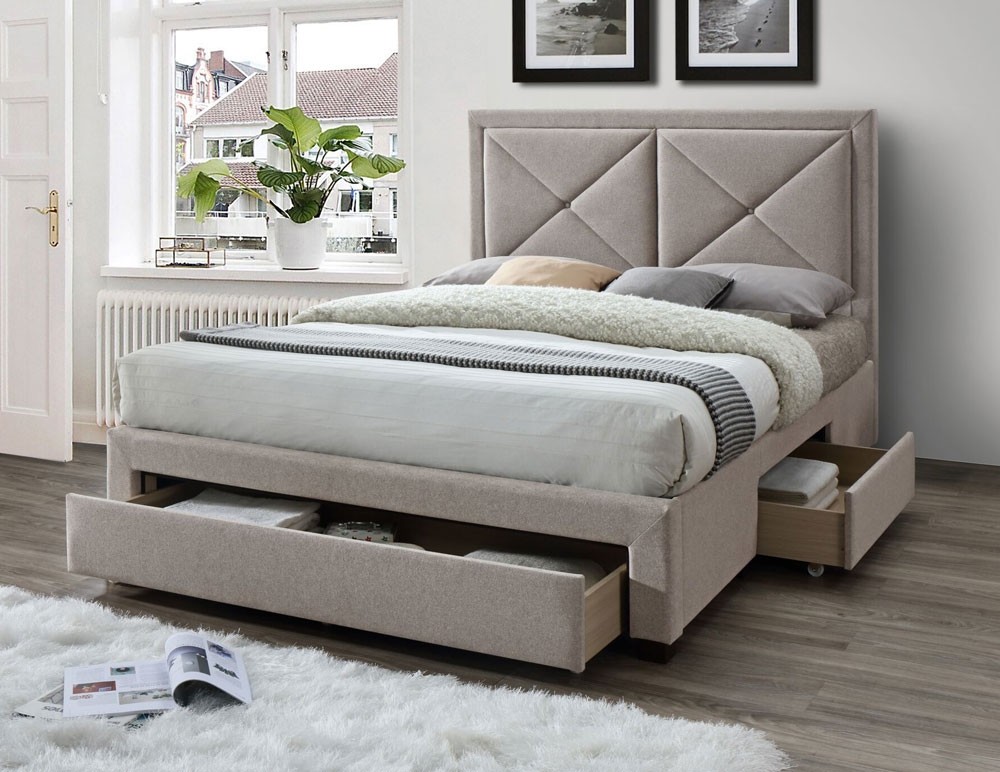giường gỗ có hộc kéo