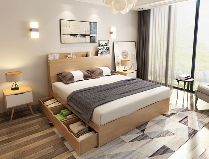 giường ngủ nhựa có ngăn kéo