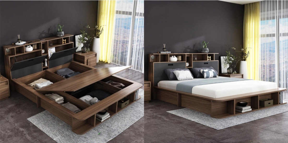 Giường ngủ ngăn kéo có độ bền cao