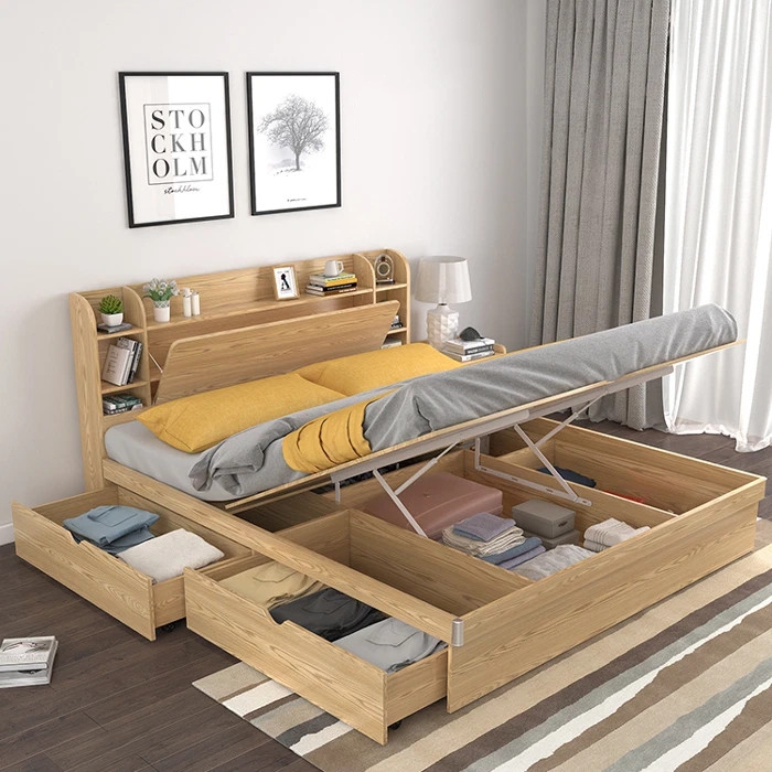 Giường gỗ công nghiệp ngăn kéo thông minh