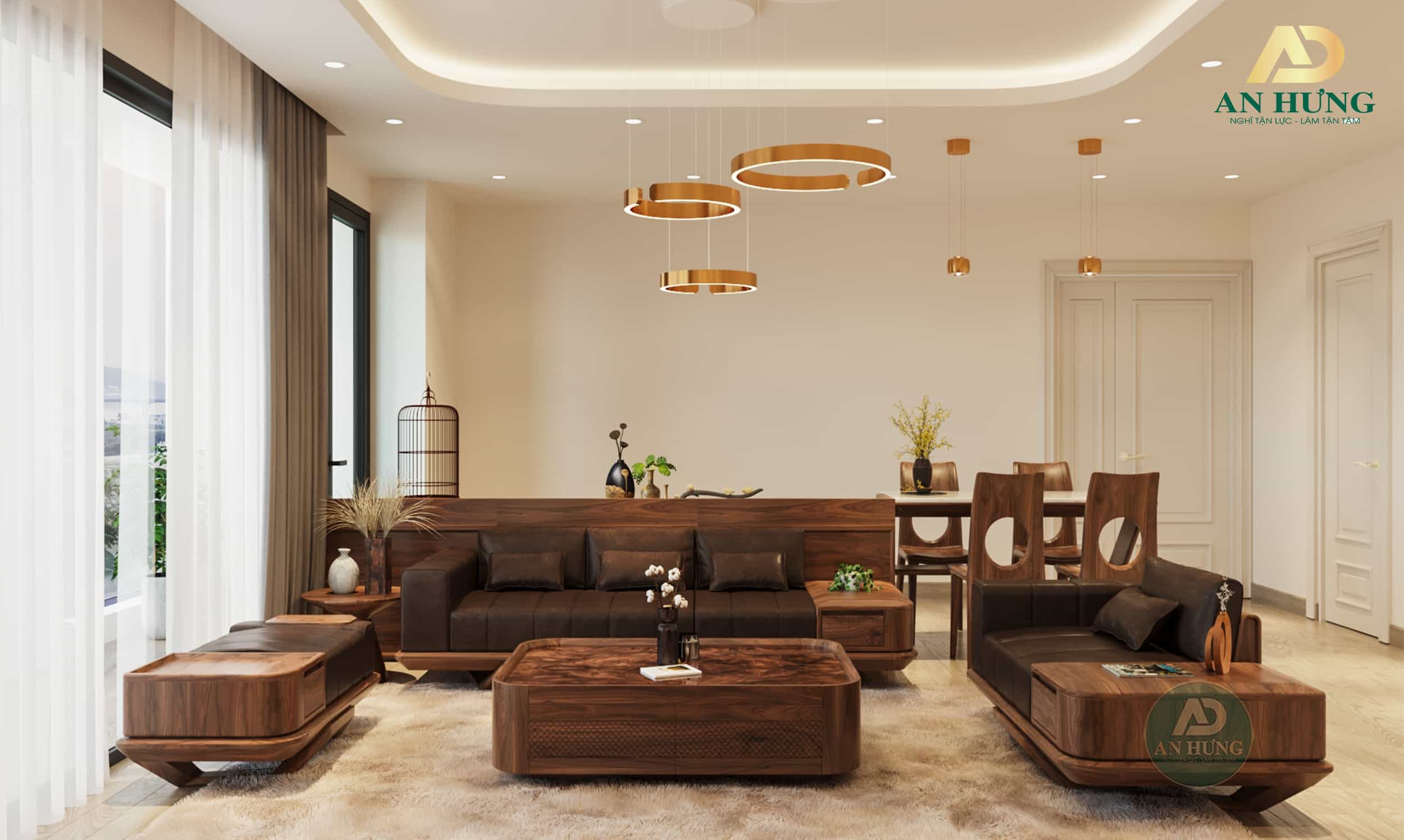 Nội thất ph&ograve;ng kh&aacute;ch chung cư tiện nghi