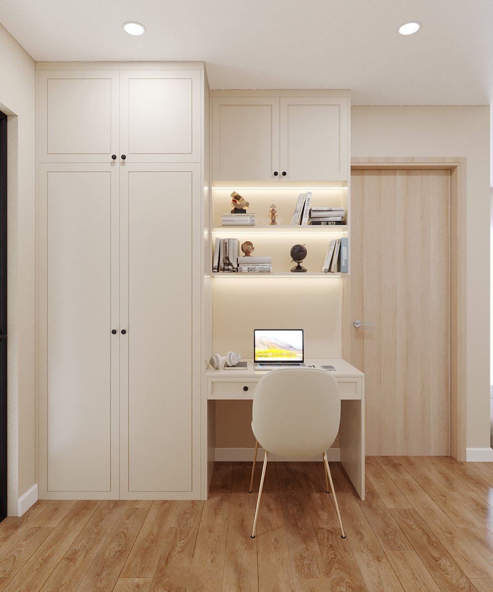B&agrave;n ghế học sinh kết hợp hệ tủ &aacute;o v&agrave; gi&aacute; s&aacute;ch