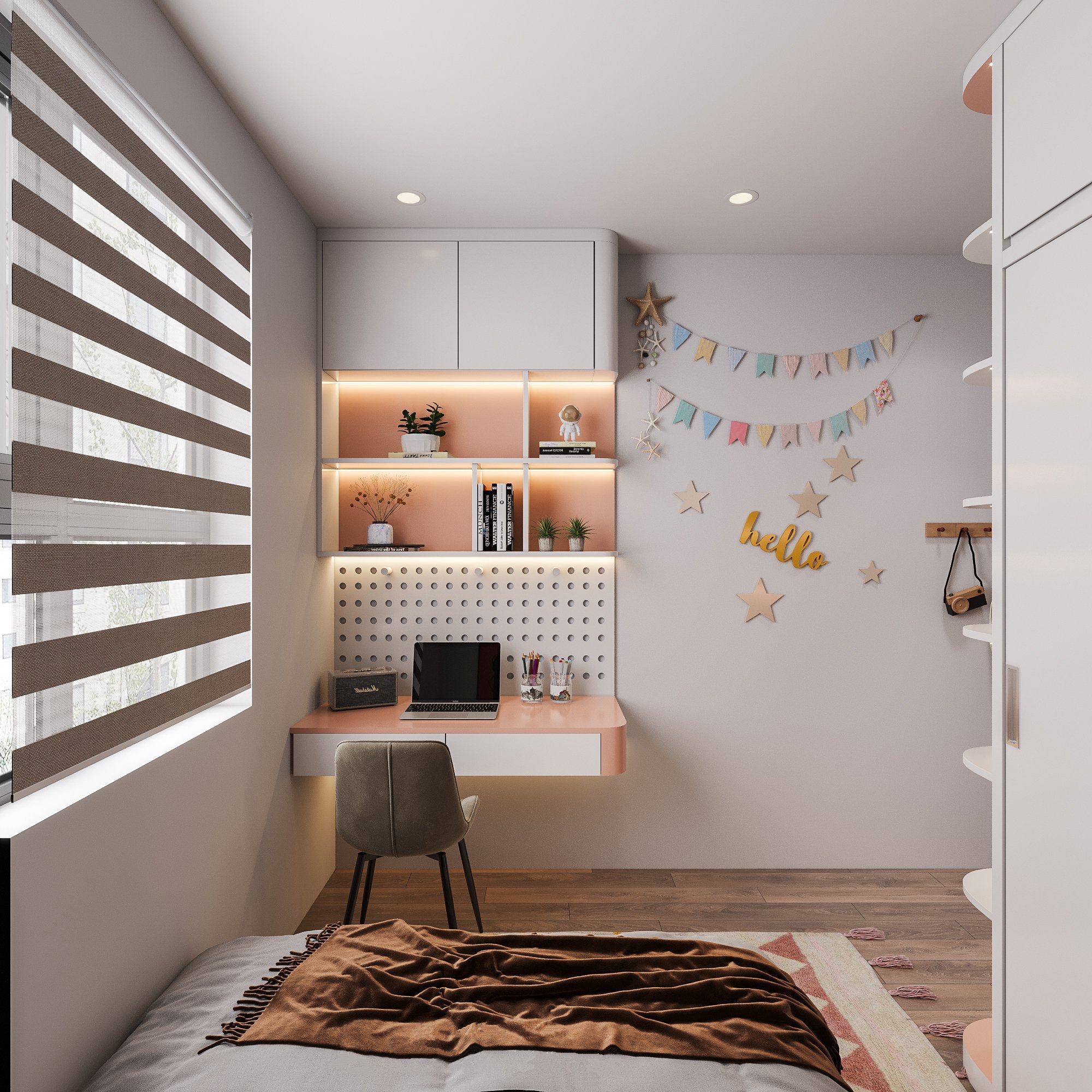 B&agrave;n học trẻ em treo tường nhỏ gọn