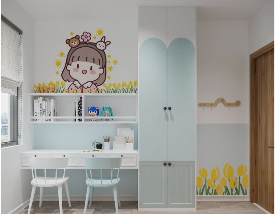 B&agrave;n học 2 ghế cho c&aacute;c b&eacute;