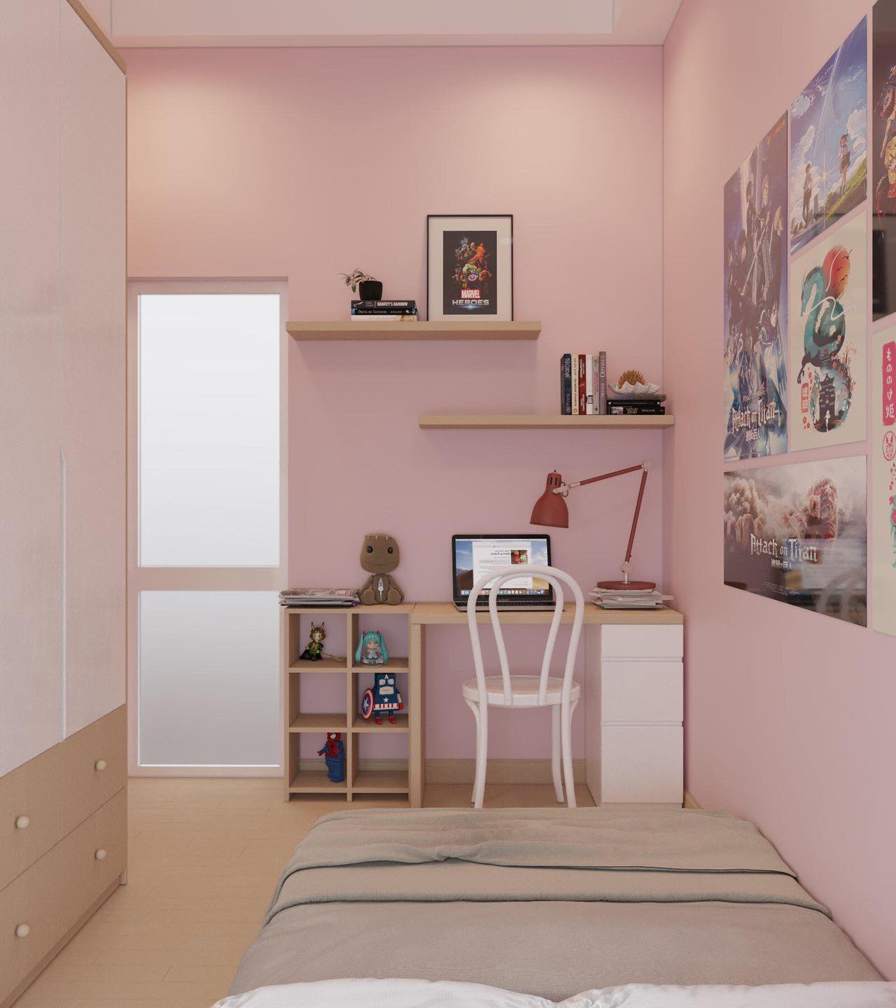 B&agrave;n học gỗ MDF đơn giản, hiện đại