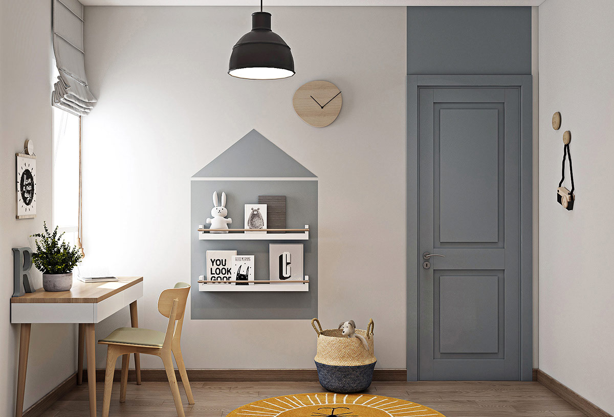 B&agrave;n học đơn giản sử dụng gỗ c&ocirc;ng nghiệp phủ melamine