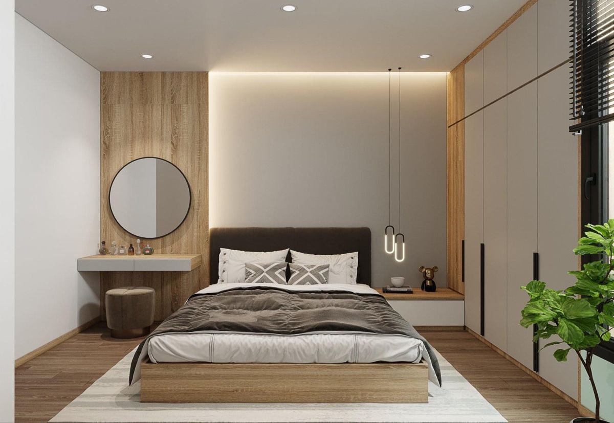 Trang trí phòng ngủ với cây xanh mát mắt