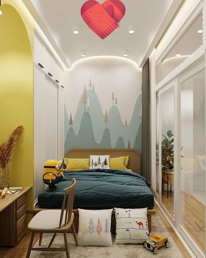 Nội thất ph&ograve;ng ngủ be strai năng động, khỏe khoắn