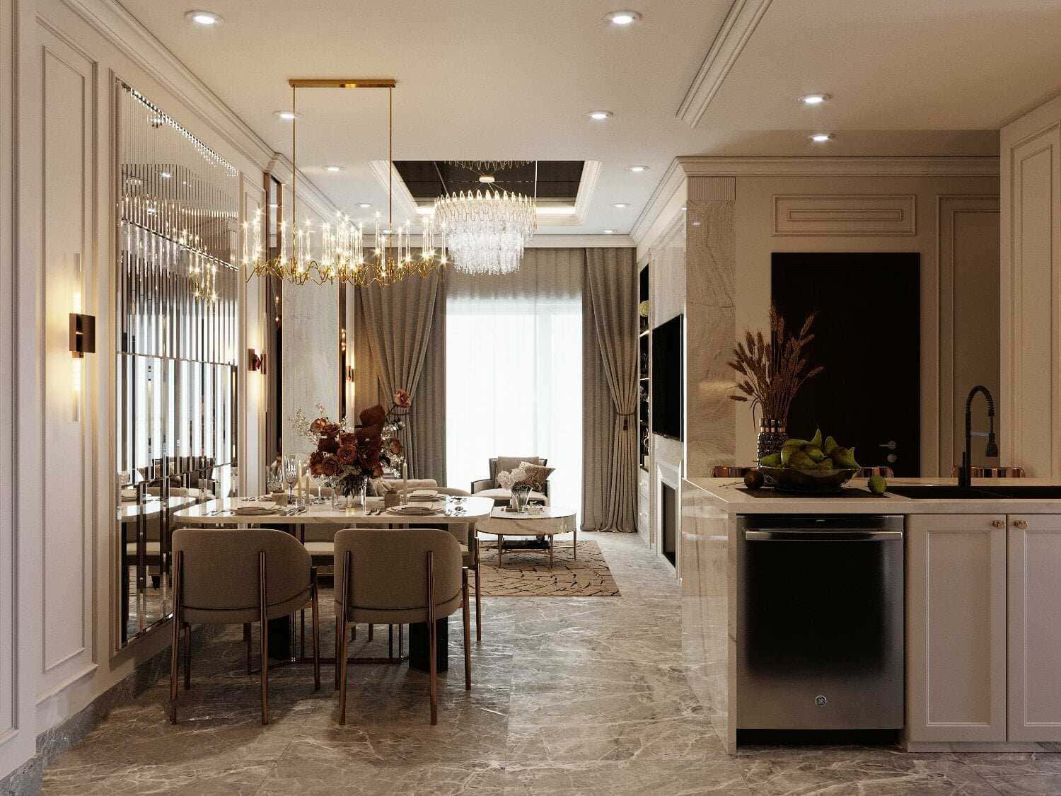 Nội thất bếp tân cổ điển