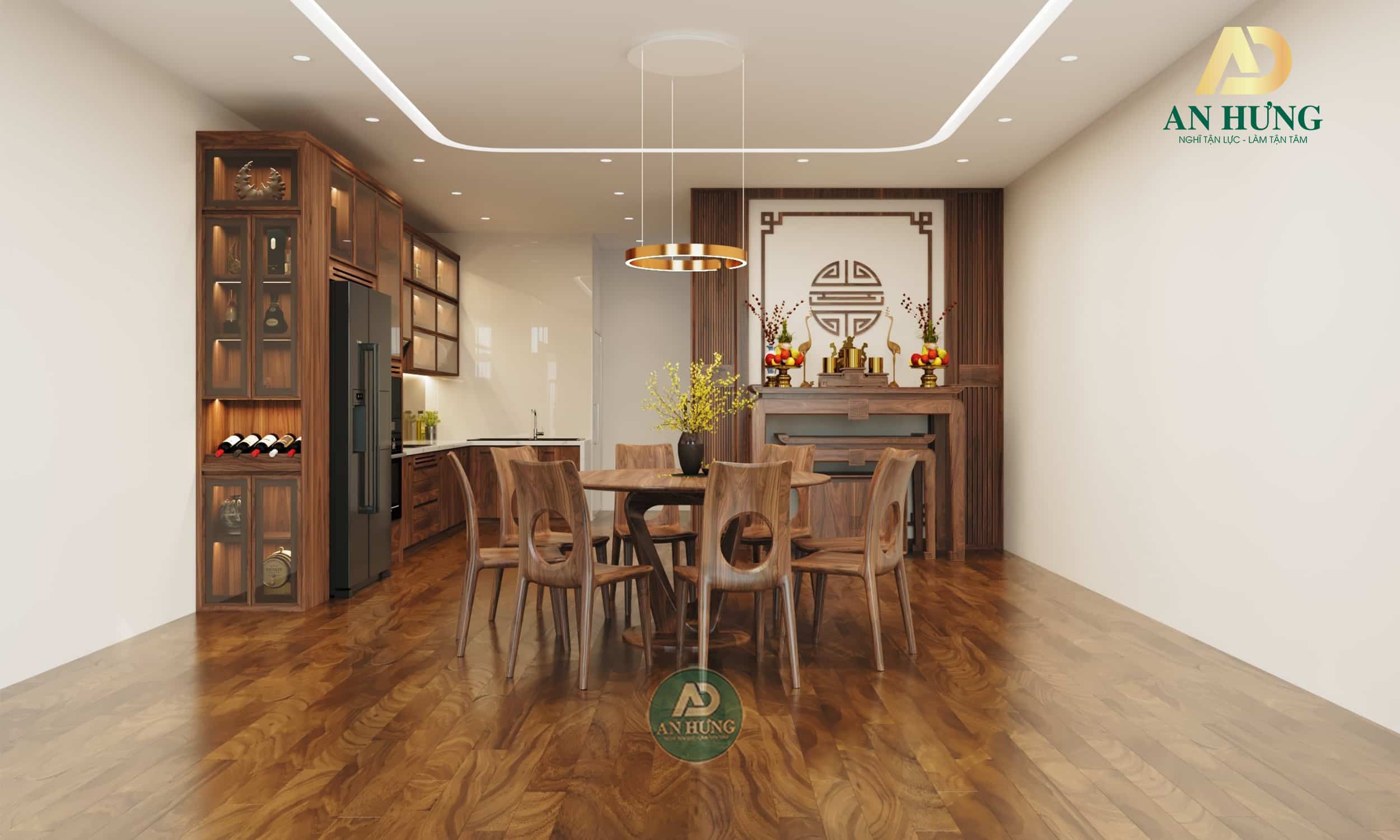 Nội thất ph&ograve;ng ăn gỗ &oacute;c ch&oacute; mang đến nhiều &yacute; nghĩa phong thủy tốt đẹp