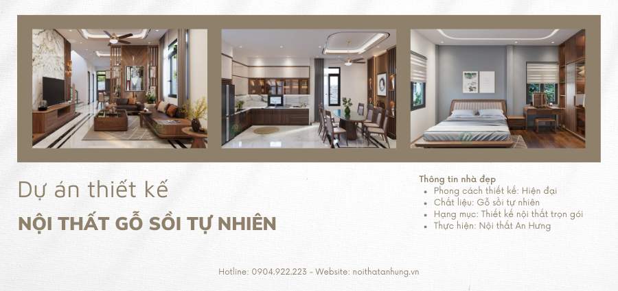Dự án thiết kế nhà đẹp với nội thất gỗ sồi tự nhiên