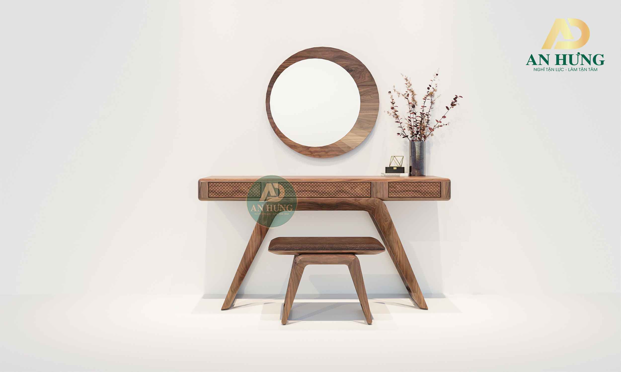 Mẫu bàn trang điểm gỗ óc chó -  GG12
