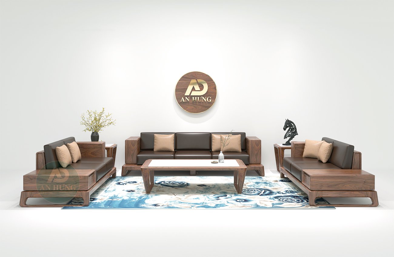 MẪU BỘ SOFA GỖ ÓC CHÓ HÌNH CHỮ U - AA37