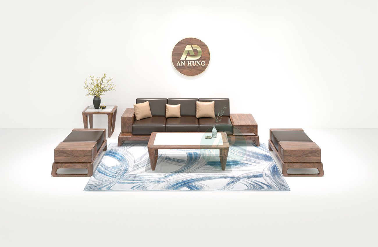 MẪU SOFA GỖ ÓC CHÓ NHỎ MINI - AA39