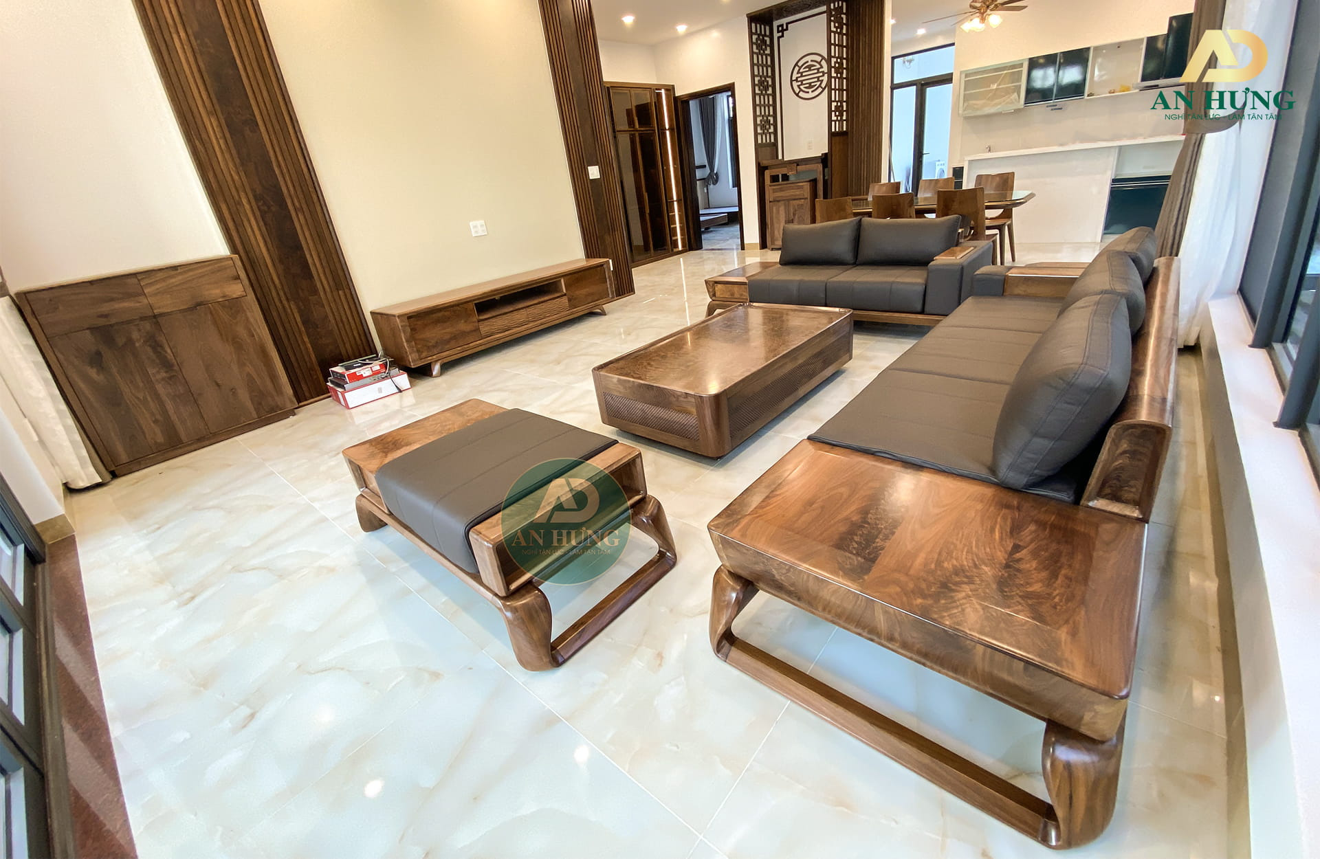 MẪU SOFA GỖ ÓC CHÓ VÂN ĐẸP - AA50