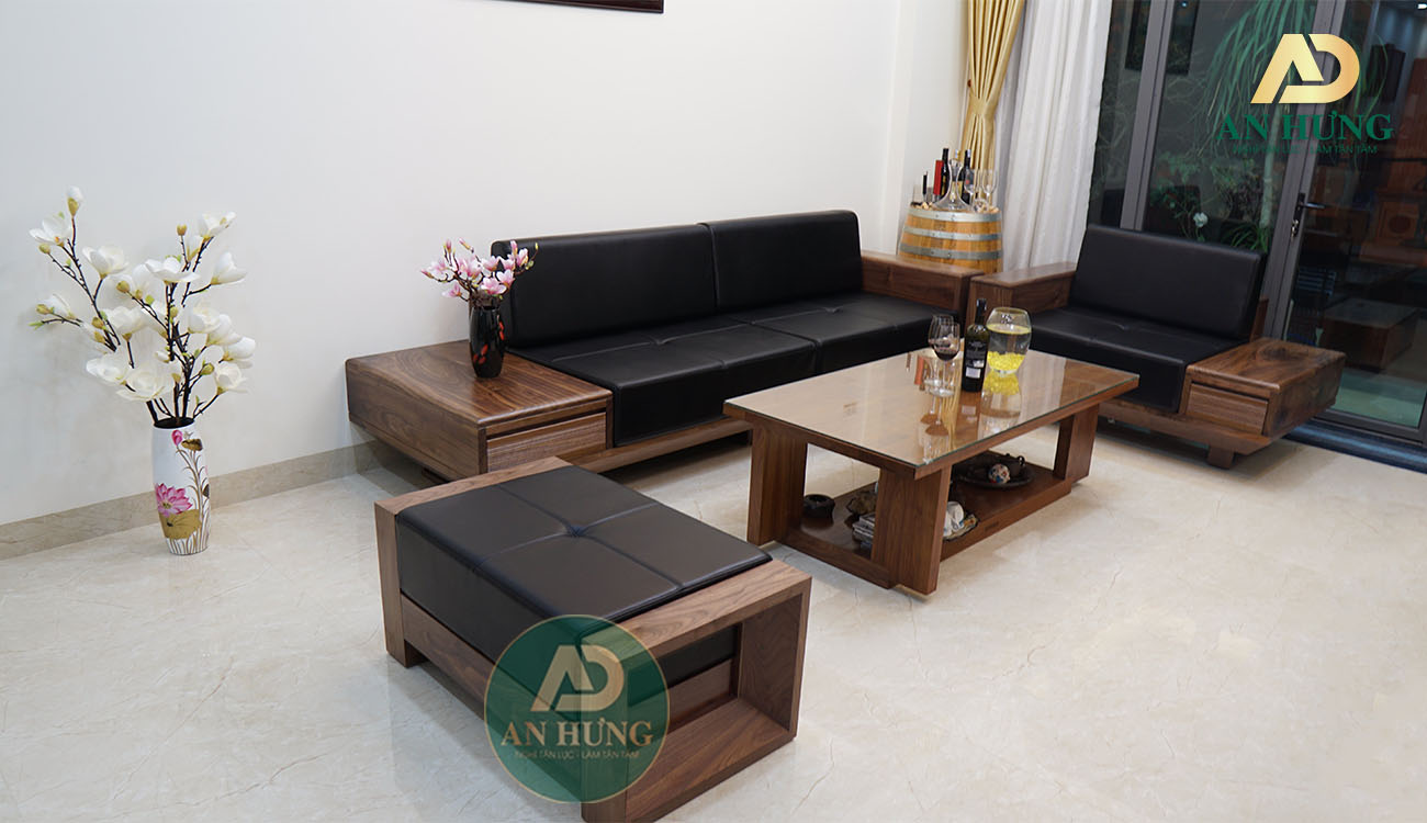 Sofa gỗ hình chữ l - Không gian hiện đại, sang trọng và cực kì gọn gàng!!!