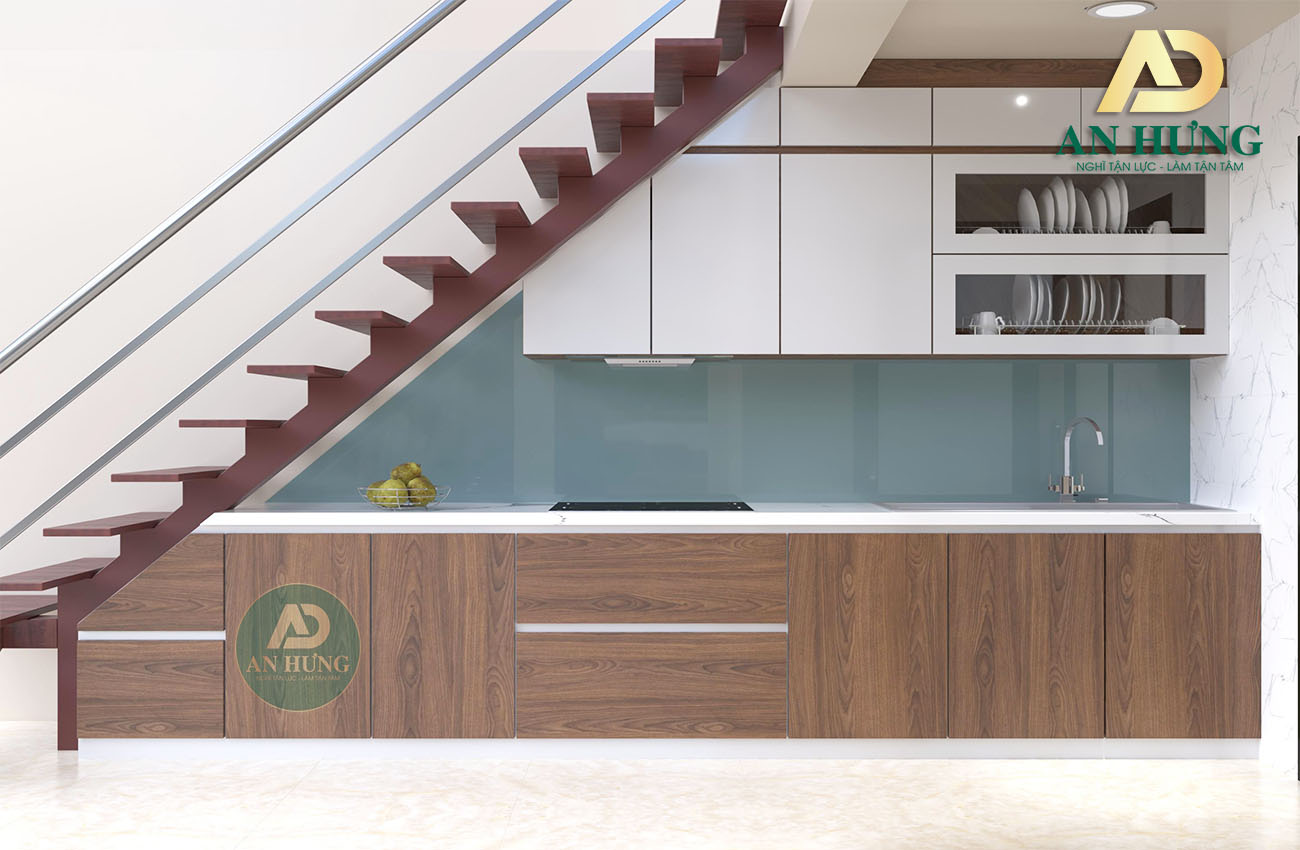 Thiết kế tủ bếp dưới gầm cầu thang - TB30