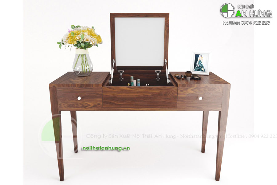 Mẫu bàn phấn gỗ óc chó - BP16