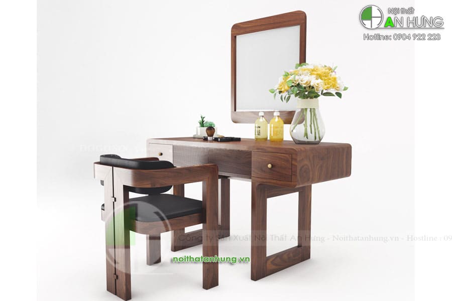 Bàn phấn trang điểm gỗ óc chó cao cấp - BP19