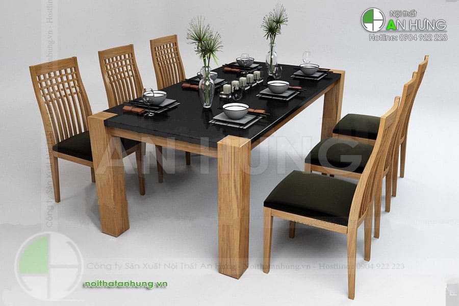 BỘ BÀN GHẾ ĂN GỖ SỒI ĐẸP- BGA04