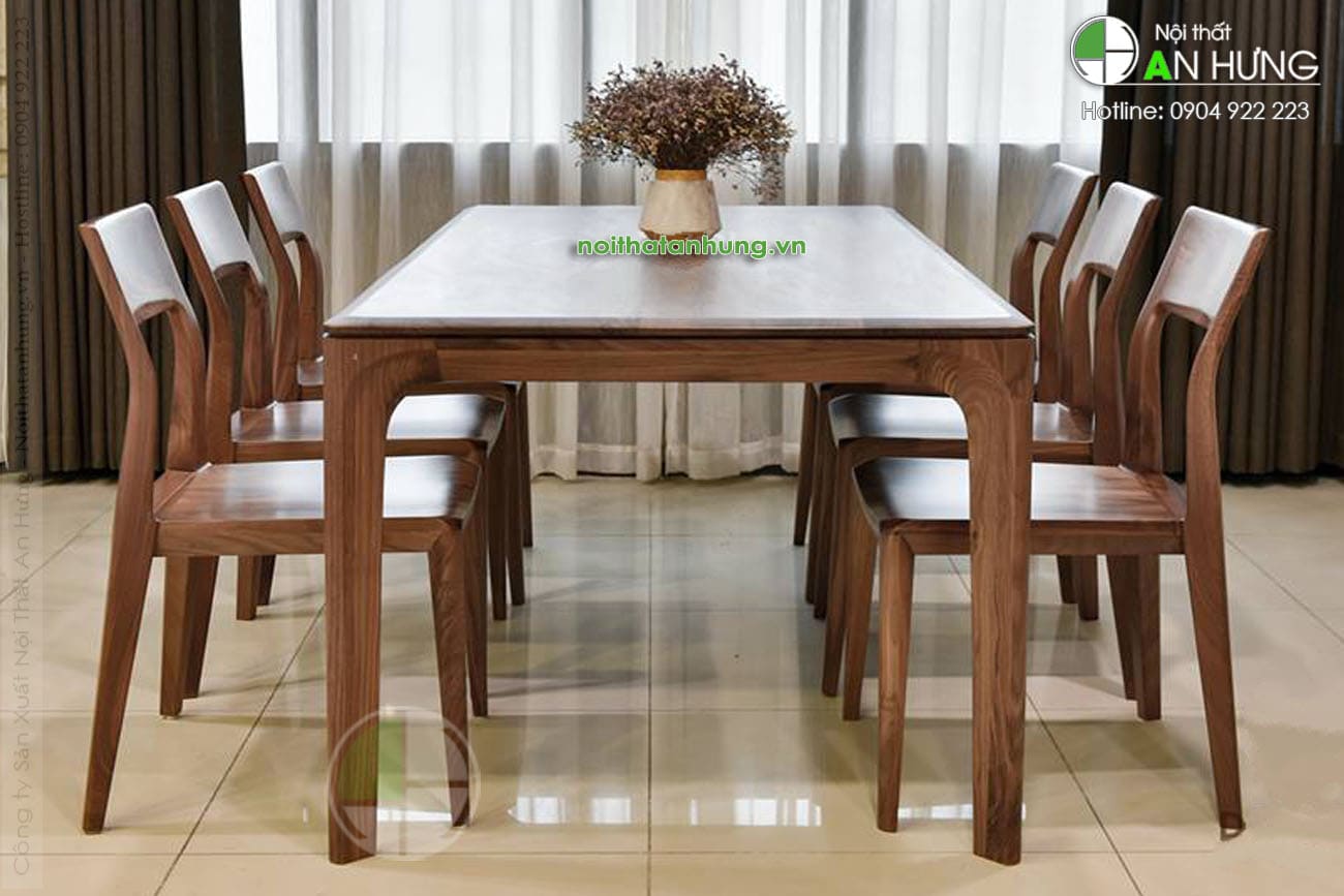 Mẫu bàn ghế ăn gỗ 6 ghế - BGA21