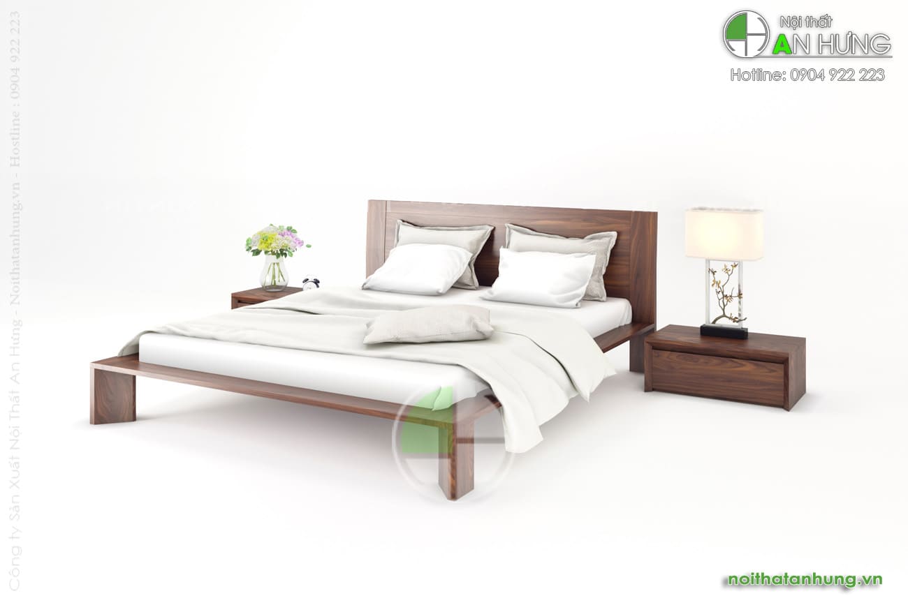 MẪU GIƯỜNG NGỦ GỖ TỰ NHIÊN ĐẸP HIỆN ĐẠI - GN34