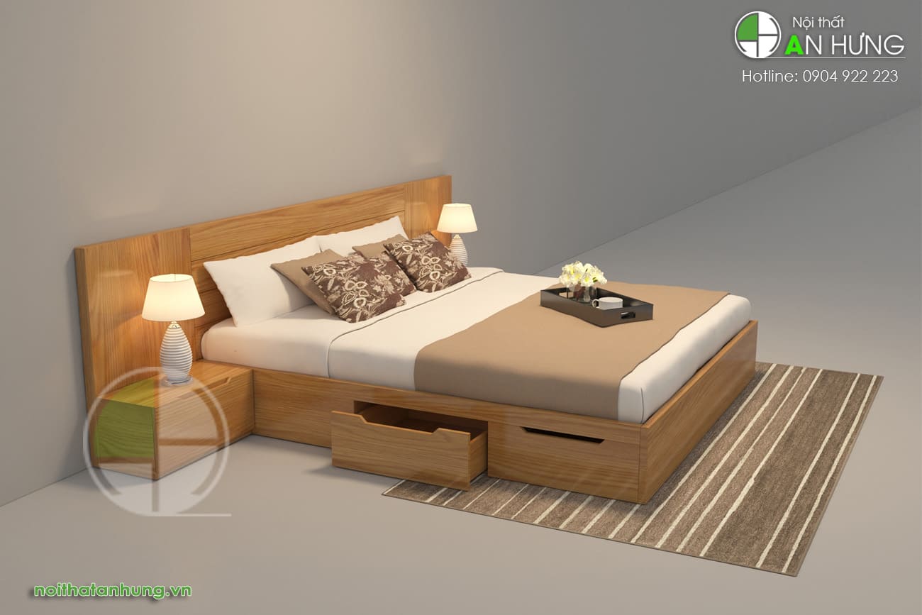 Giường ngủ có ngăn kéo đẹp - GN59