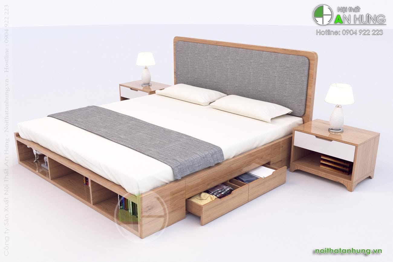 Giường ngủ có ngăn kéo hộc để đồ - GN63