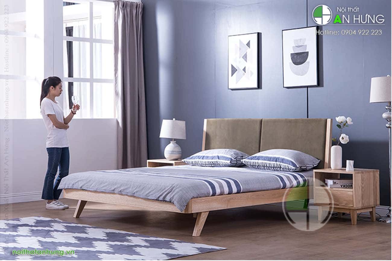 GIƯỜNG NGỦ GỖ TỰ NHIÊN ĐƠN GIẢN - GT70