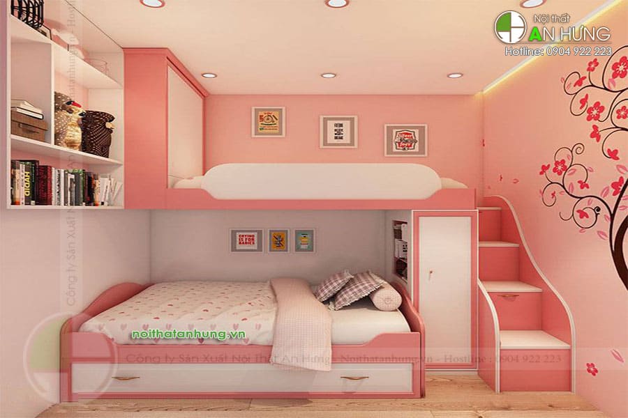 MẪU GIƯỜNG TẦNG CHO BÉ GÁI - GT06