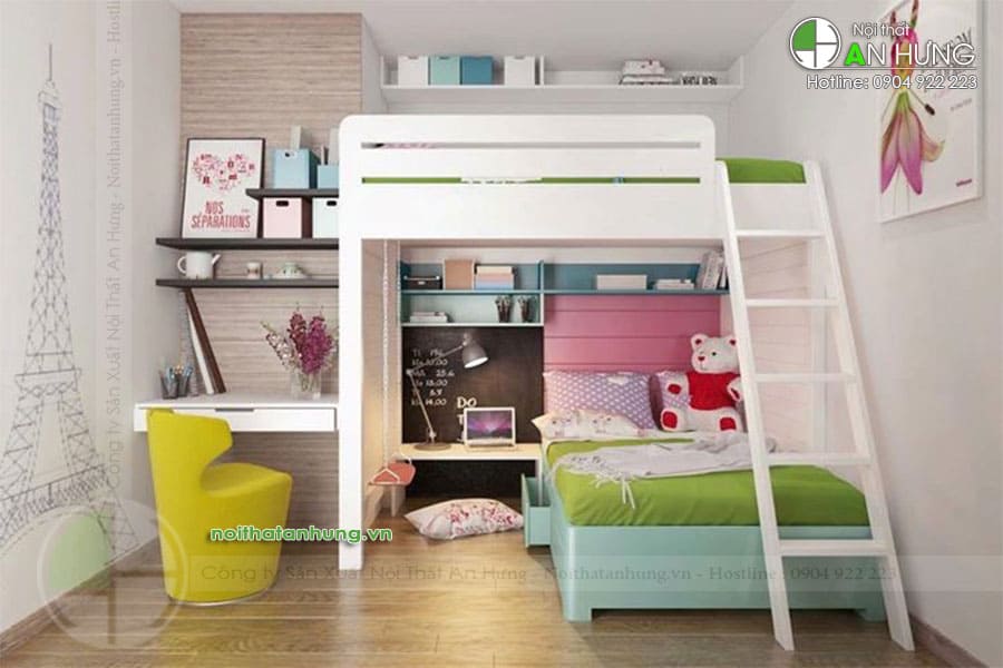 Giường tầng gỗ tự nhiên - GT08