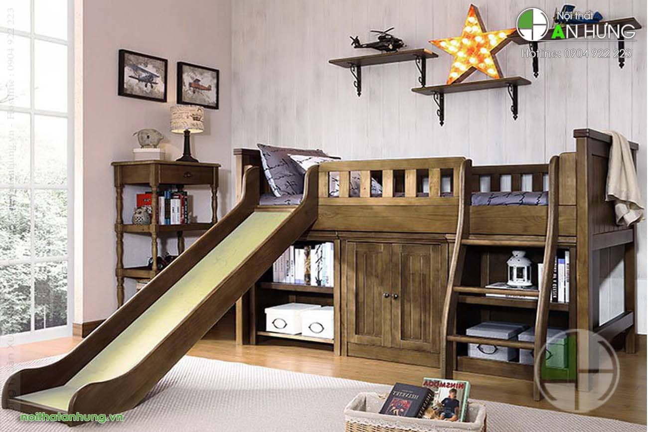 Giường tầng có cầu trượt - GT32