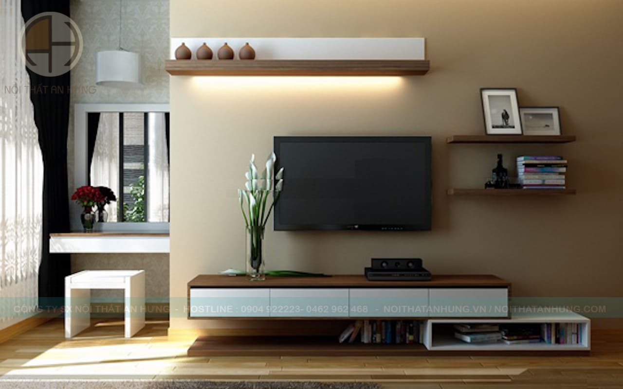 MẪU KỆ TIVI GỖ CÔNG NGHIỆP HIỆN ĐẠI - KTV08