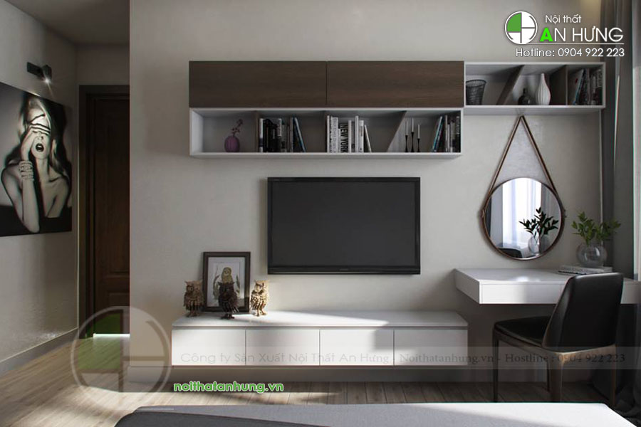 Kệ tivi kết hợp bàn trang điểm và bàn phấn - KTV40