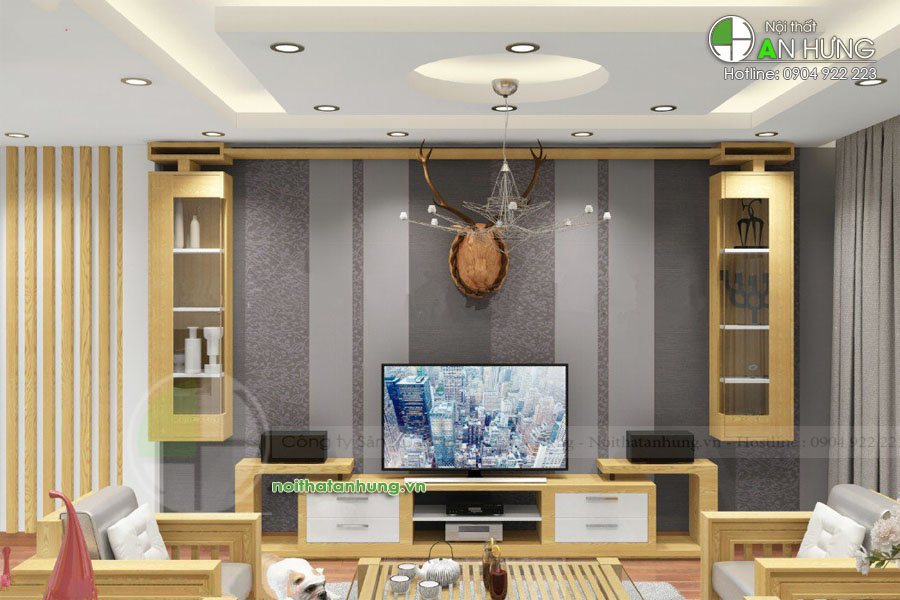 Kệ tivi kết hợp tủ trang trí - KTV48