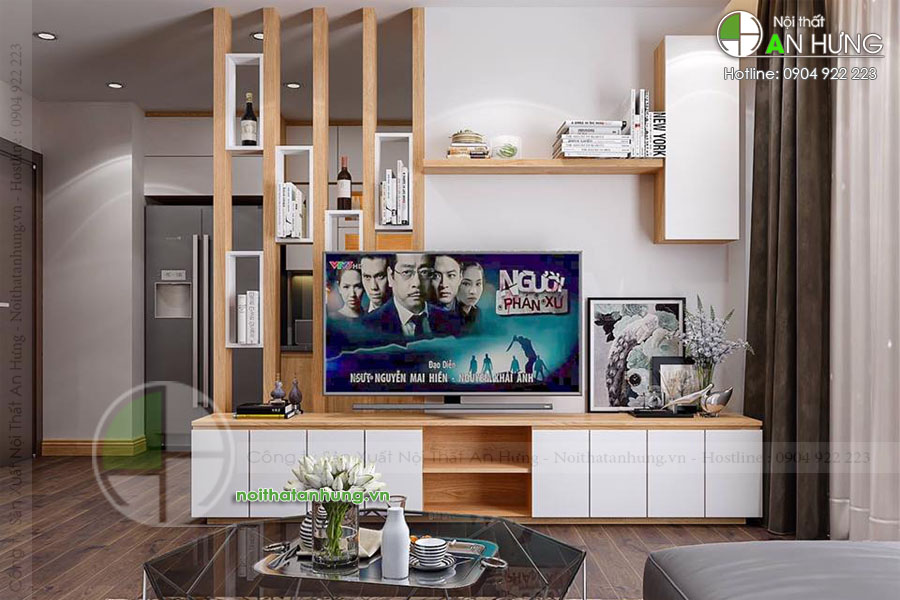 MẪU KỆ TIVI KẾT HỢP VÁCH NGĂN - KTV55