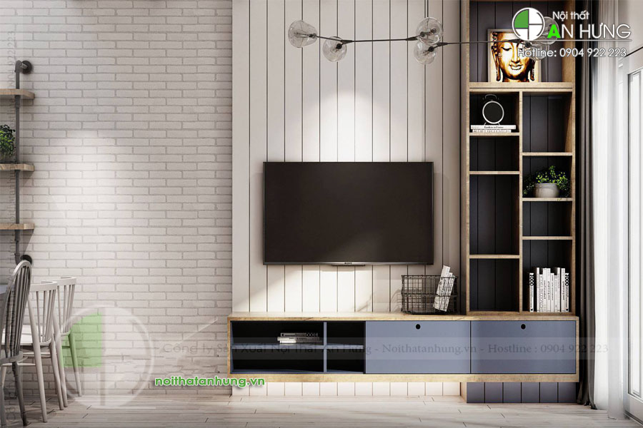 MẪU KỆ TIVI TREO GỖ CÔNG NGHIỆP - KTV68