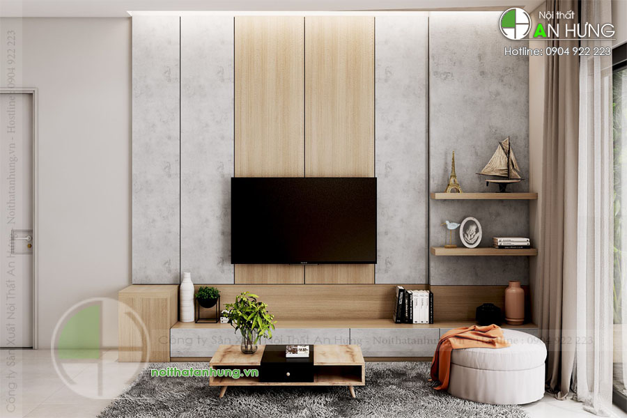 MẪU KỆ TIVI GỖ CÔNG NGHIỆP ĐẸP HIỆN ĐẠI - KTV69