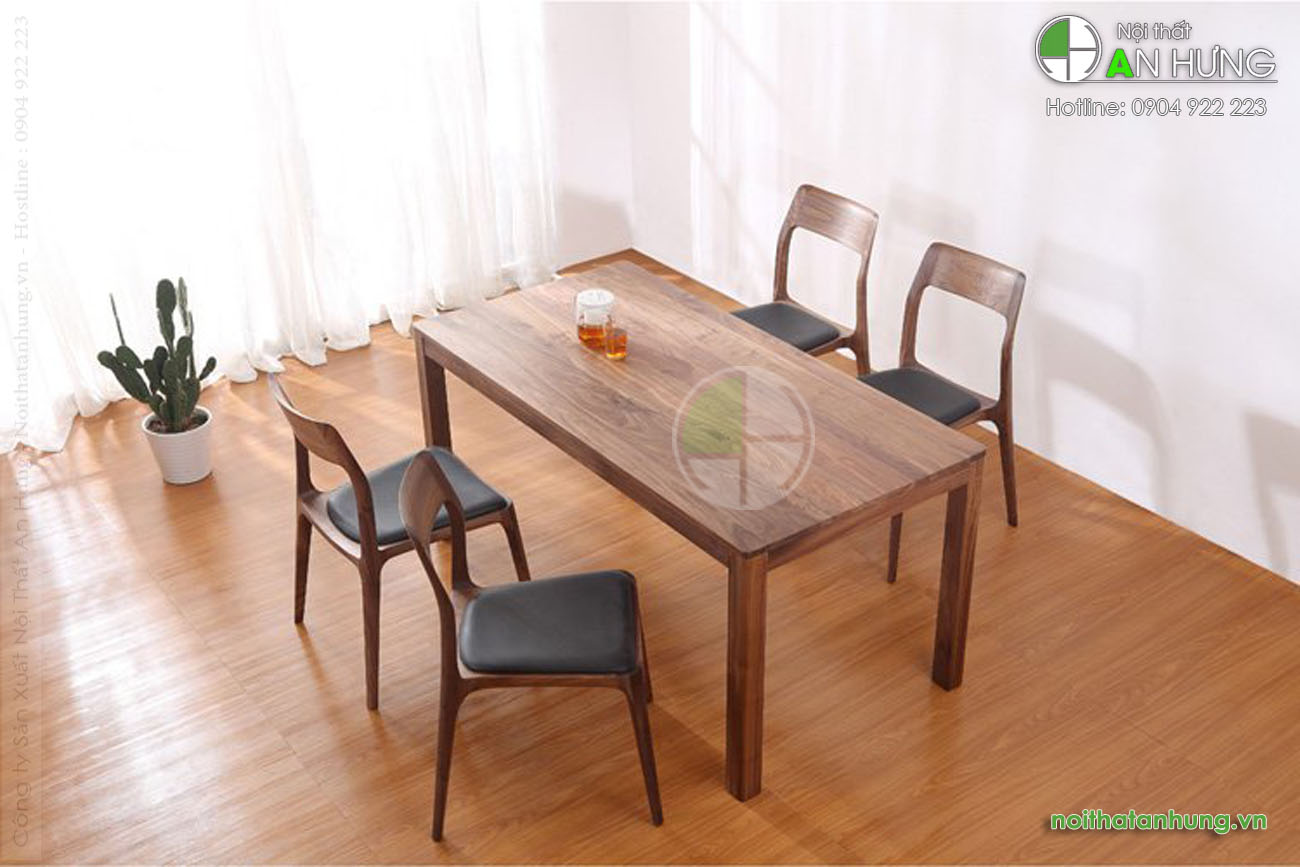 MẪU BÀN GHẾ ĂN GỖ ÓC CHÓ 4 GHẾ - KK03