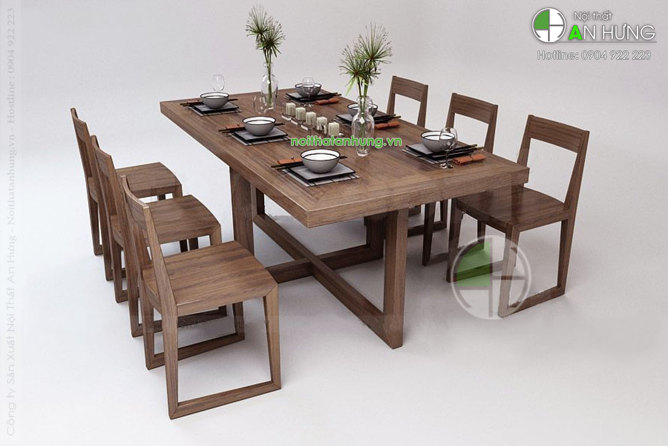Bàn ghế ăn gỗ óc chó đẹp - KK08